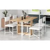 APRILSOUL Modern Compact 5-Piece Extendable Dining Table Set, Foldable Square Kitchen ,Storage Rack,4 PU Leather ,for Small Places - 2 of 4