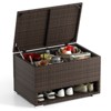 Costway 48 Gallon Deck Box with Shoe Rack Waterproof Liner Lid Outdoor Storage Box - 2 of 2