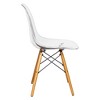 LeisureMod Cresco (Set of 4) Mid-Century Modern Acrylic Dining Chairs with Wooden Dowel Eiffel Legs – Kitchen & Dining Room Chairs - 4 of 4