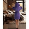 ADR Women's Short Robe, Plush Fleece Women's Robe, Hooded Bathrobe Woman - 4 of 4