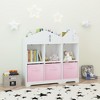 Toddler Bookshelf, 2-Tier Storage Display Organizer with 2 Collapsible Fabric Drawers for Boys Girls Bedroom, Playroom House Bookshelf - 3 of 4