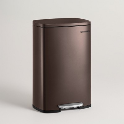 13 Gal (50 L) Trash Can, Stainless Steel Kitchen Garbage Can, Soft Close, Step-On Pedal, Removable Inner Bucket