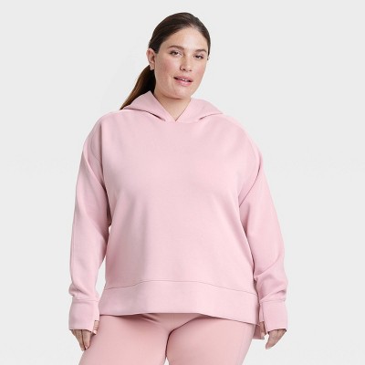 Women's Airy Sleek Legging Friendly Hooded Sweatshirt - All In Motion™ Light Mauve XXL Women's Airy Sleek Legging Friendly Hooded Sweatshirt - All In Motion™ Light Mauve XXL