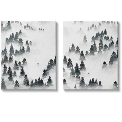 Stupell Industries Winter Ski Slopes Mountain 2 Piece Canvas Wall Art Set