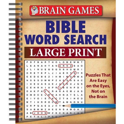 Brain Games - Bible Word Search - Large Print by  Publications International Ltd & Brain Games (Spiral Bound)