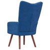 vidaXL Blue Velvet Relaxing Chair with Wooden Legs and Steel Frame – Comfortable Lounge Seating for Living Room, Office - 4 of 4