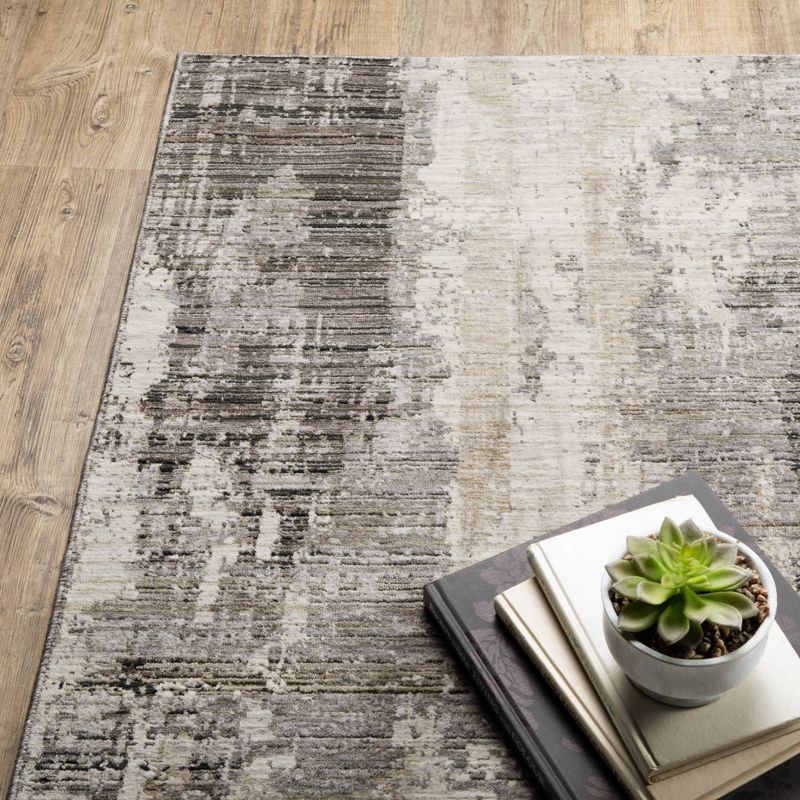 Nirvan Abstract Etchings Indoor Area Rug Gray/Beige - Captiv8e Designs, 5 of 8