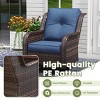Set of 2 Outdoor Woven Rattan Single Sofas, All-Weather Patio Lounge Chairs for Garden, Porch, or Poolside - 3 of 4