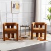 2PC Accent Chair For Sale,Contemporary Upholstered Accent Chair,Barrel Side Chairs,Kitchen Armchair For Living Room-Cuddlewood - 3 of 4