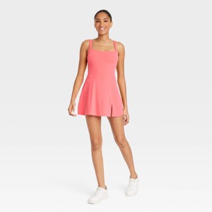 Women's Knit Square Neck Slit Active Dress - JoyLab™ - 1 of 4