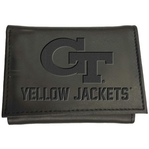 Evergreen NCAA Georgia Tech Yellow Jackets Black Leather Trifold Wallet Officially Licensed with Gift Box - 1 of 1