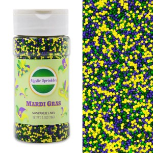 Mystic Sprinkles Mardi Gras Nonpareil Mix 4.1oz Bottle - 1 of 4