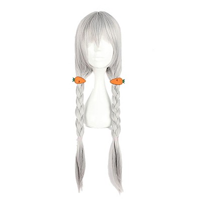 Unique Bargains Women's Wigs 31" Light Grey  with Wig Cap