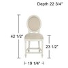 55 Downing Street Aiden Wood Bar Stool Cream 23 1/2" High Farmhouse Rustic Almond Linen Cushion with Backrest Footrest for Kitchen Counter Island Shed - 4 of 4