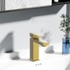 Single Handle Bathroom Faucets for 1 or 3 Hole,Bathroom Faucet Brushed Nickel Modern Waterfall Bathroom Sink Faucet - 2 of 4