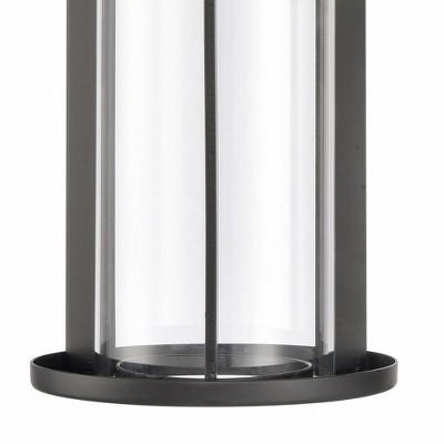 Matte Black Swing Arm Dimmable LED Wall Sconce with Clear Glass Cylinder