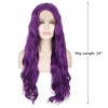 Unique Bargains Women's Long Fluffy Curly Wavy Lace Front Wigs with Wig Cap 24" Purple 1PC - image 2 of 4