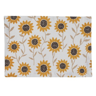 Split P Sunflower Print Placemat Set - Yellow