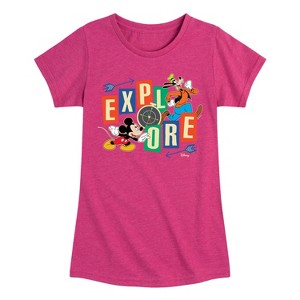 Girls' - Disney - Mickey & Pluto Fitted Short Sleeve Graphic T-Shirt - 1 of 4