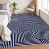 9x12ft Washable Rainbow Striped Rug, Stain Resistant, Easy Clean Indoor Carpet with Non-Slip Backing, Folding Floor Cover for Bedroom Nursery, Blue - 4 of 4