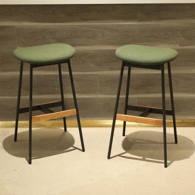DOMETOUR Bar Stools Counter Height and Bar Height Bar Stools Backless for Kitchen, Dining Room Bar Chairs Set of 2