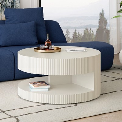 NicBex Modern Round Nesting Coffee Table with Storage,Fashion Style Extendable End Table,Center Table for Living Room,(Set/Single)