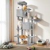 CAVINAS 66'' Large Cat Tree for Multiple Cats,Cat Tower with 2 Condos,Hammock & Perches,Heavy-Duty Cat Activity Center for Indoor Cats - 2 of 4