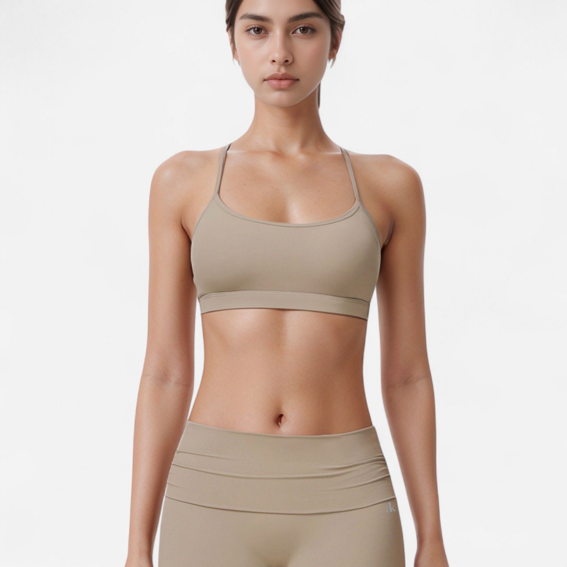 Anna-Kaci Active Women's Strappy Active Sports Bra with Scoop Neckline Thin Back Straps and Stretch Compression Fabric