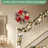 24" Pre-Lit Christmas Wreath for Front Door - 30 LED Battery-Powered with Bow, Pinecones & Berries | Indoor/Outdoor Holiday Decor - 3 of 4