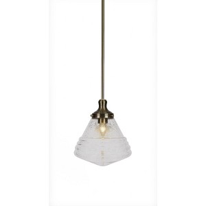 Toltec Lighting Juno 1 - Light Pendant in  New Aged Brass with 10" Clear Bubble Shade - 1 of 1