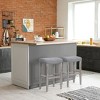 WestinTrends 29" Upholstered Saddle Seat Bar Stool (Set of 2), Antique Gray/Gray - 2 of 4