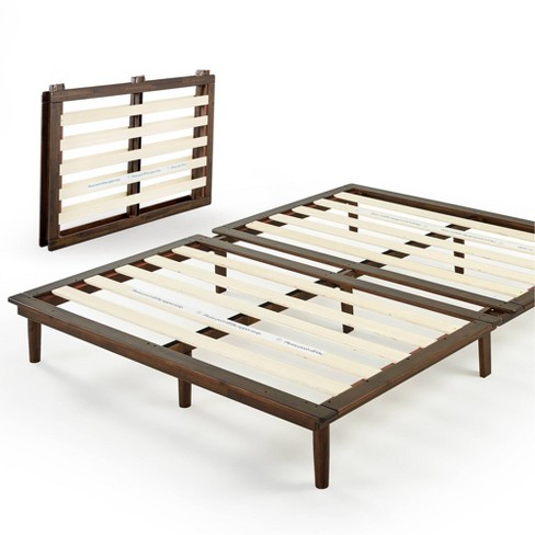 Zinus 12 inch acacia wood platform on sale bed with headboard