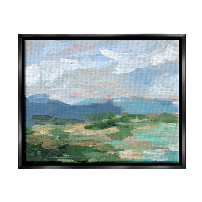 Stupell Industries Modern Brushed Cloudy Landscape Framed Floater Canvas Wall Art, 1 of 7