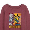 Women's - Marvel - Wolverine Vs Villians Lightweight French Terry Wide Neck Long Sleeve Shirt - 2 of 4