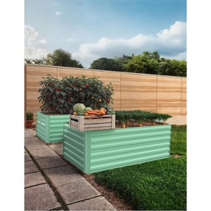 2pcs Galvanized Raised Garden Bed,Deep Root Planter Box for Vegetables,Flowers,Herbs-Large Metal Raised Garden Bed Kit Outdoor - 1 of 4