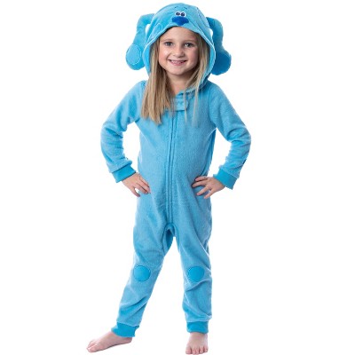Nickelodeon Toddlers' Blue's Clues Hooded Union Suit Costume Sleep Pajama Blue