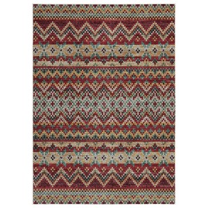 Vintage Geometic Rugs for Living Room Non Slip Non Shedding Washable Ultra Thin Carpet Stain Resistant Indoor Foldable Soft Rug for Bedroom Kitchen - 1 of 4