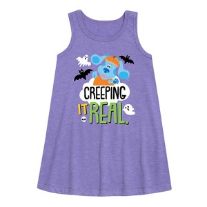 Girls' - Blue's Clues & You! - Creeping It Real Graphic Sleeveless Aline Dress - 1 of 3