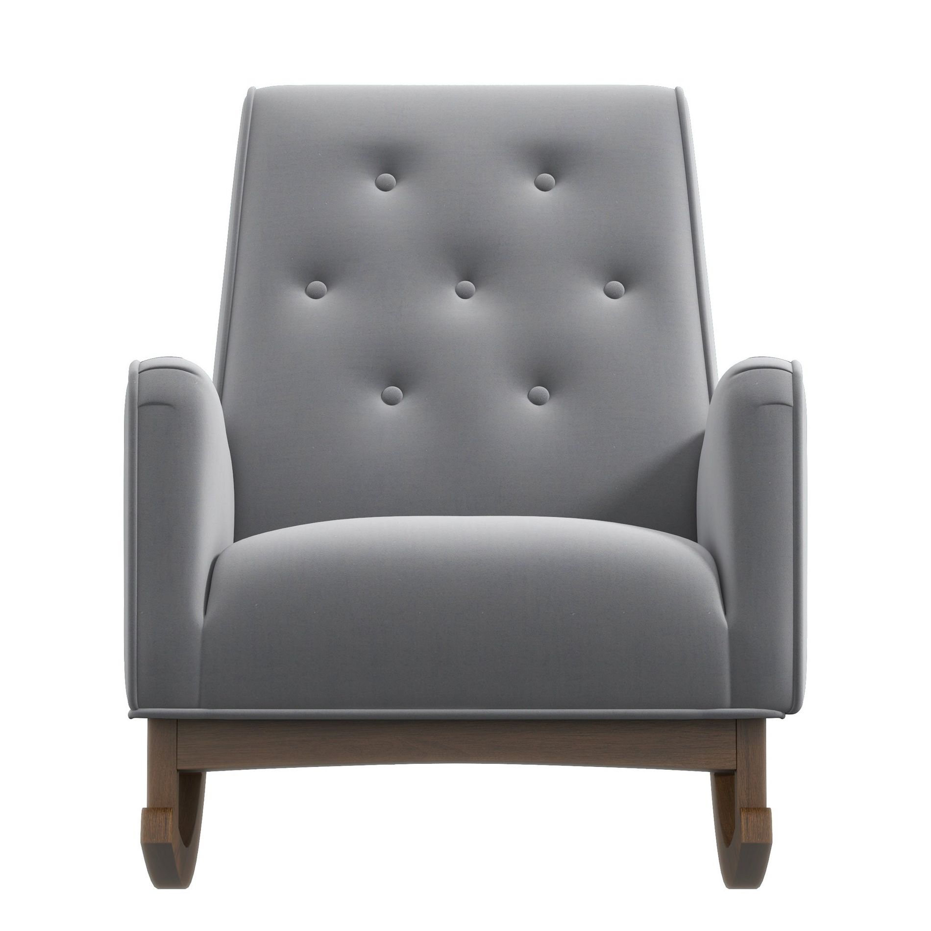 TiramisuBest Elegant Gray Fabric Rocking Chair with Solid Wood Frame, Comfortable Accent Chair for Living Room & Nursery