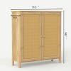 Homy Casa Rattan Door Storage Cabinet with Adjustable Shelves for Living Room, Entryway or Bedroom, Natural - 3 of 4