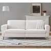 Garvee 84" White Sofa Couch, Modern 3 Seater Sofa Large boucle Beige Sofa for Living Room with Streamlined Armrests & Wood Feet - 3 of 4