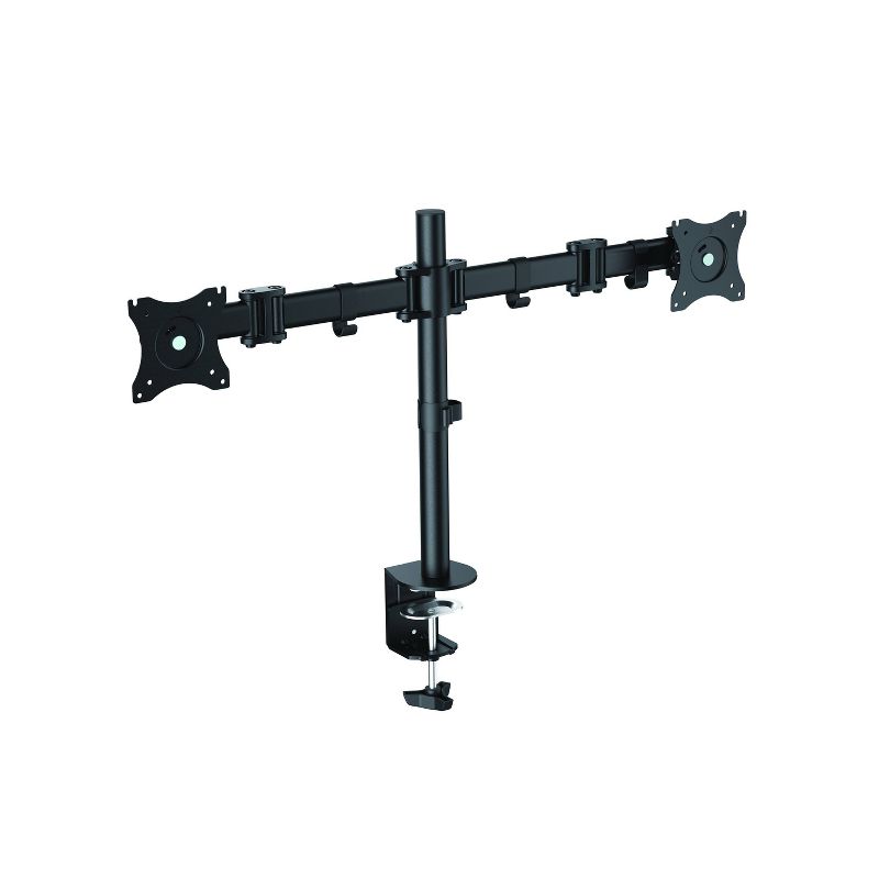 Double Articulated Dual Monitor Desk Mount, Black, 1 of 10