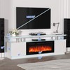Modern Fireplace TV Stand with Dual Control, 12 Flame Colors, Ember Bed, Ample Storage, Cable Management – 70" Media Console for Living Room， White - 2 of 4