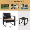 3-Piece Outdoor PE Wicker Patio Chair and Table Set with Washable Cushions for Balcony or Poolside-The Pop Home - 4 of 4