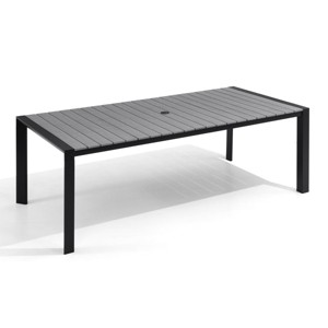 Pellebant Patio Dining Table Durable WPC Tabletop Aluminum Frame Indoor/Outdoor Dining Table for Backyards Poolside Gardens - 1 of 4