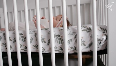 Autumn Floral Jersey Knit Toddler Crib Sheet in Black