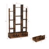Runesay Brown Industrial Freestanding Open Bookshelf with 2 Drawers and 12 Storage Shelves - 2 of 4