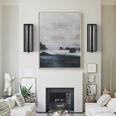 Senla Industrial Chic Bronze Wall Sconce with Clear Glass Shade - Set of 2