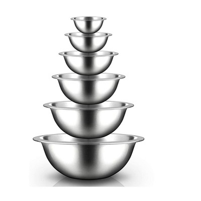 Tasty 6 Piece Stackable Glass Prep Bowl and Mixing Bowl Set