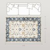 Aghana Digitals Blue Boho Floral Flannel Area Rug 4x6 - Non-Slip TPR Backing, Machine Washable, - 2 of 4